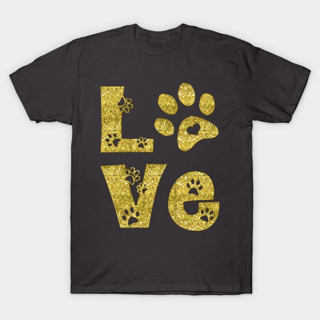 gold glitter for cats lovers T-Shirt by poupoune